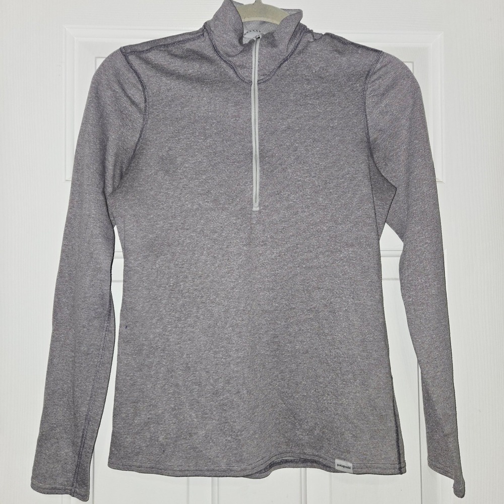 Patagonia Capilene 3 Purple Gray‎ 1/4 Zip Pullover Long Sleeve Women's Top⁹